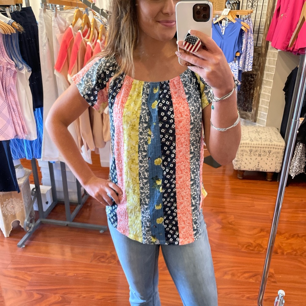 Floral Striped Women's Top